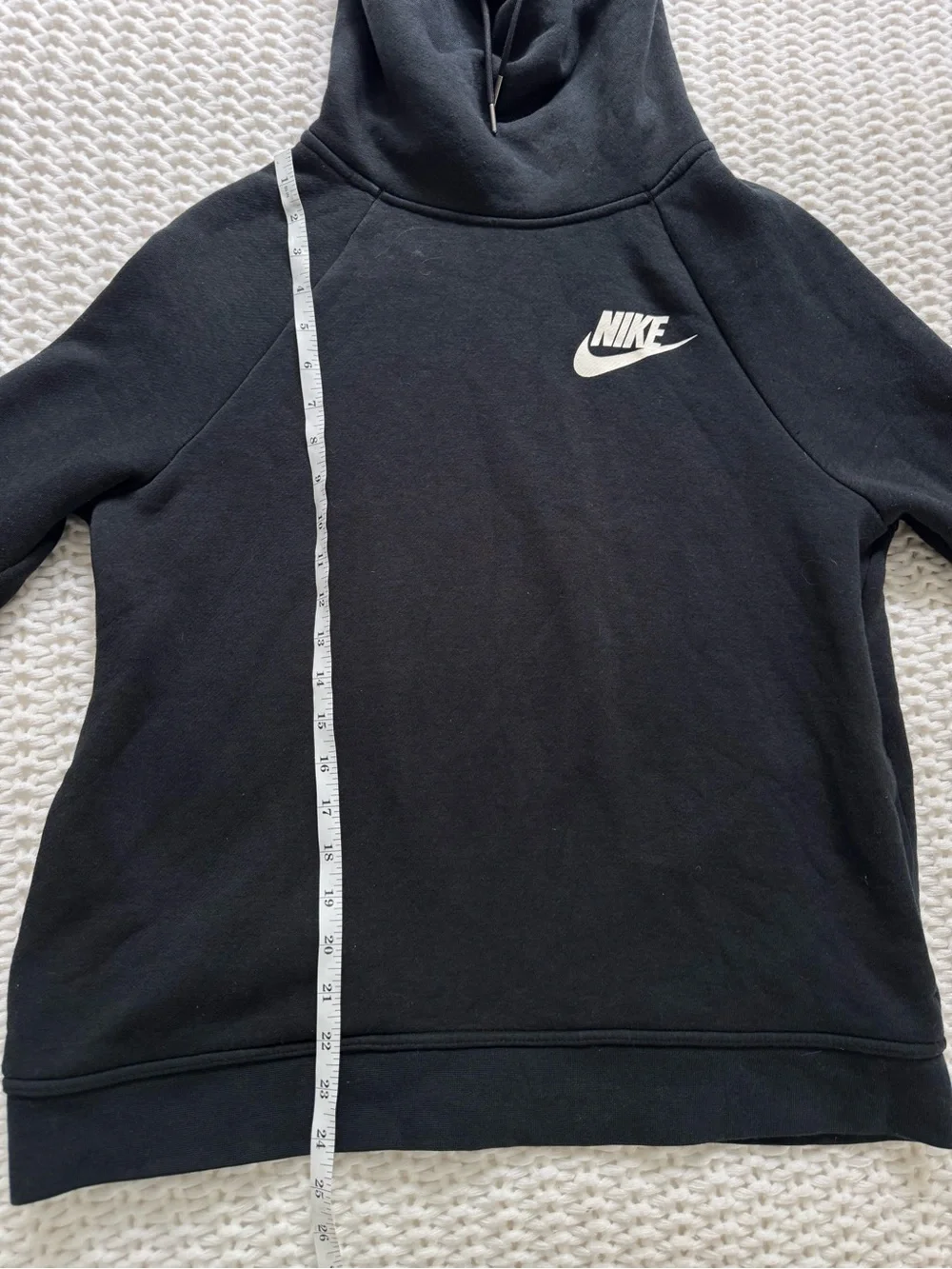 Nike Black Hoodie Sweatshirt with White Swoosh